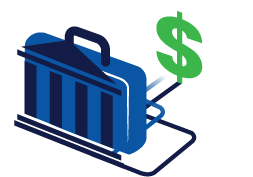 a bank suitcase with a dollar sign